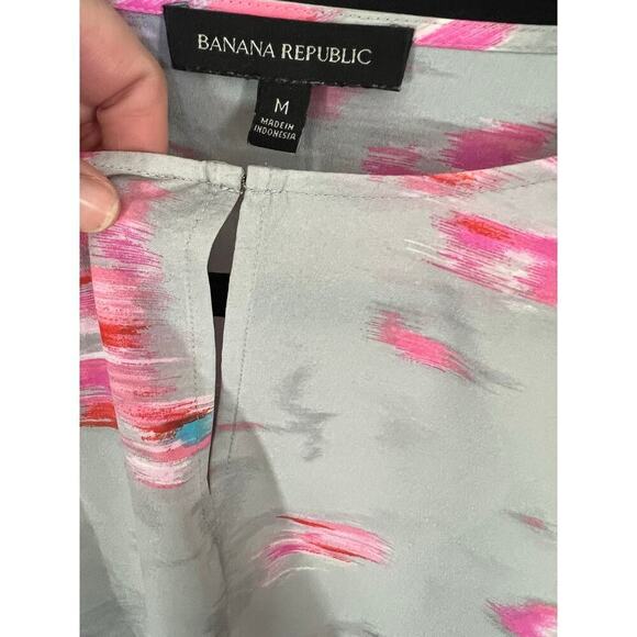 Banana Republic Bell Sleeve Blouse / Size M / Pink and Grey - Picture 2 of 4